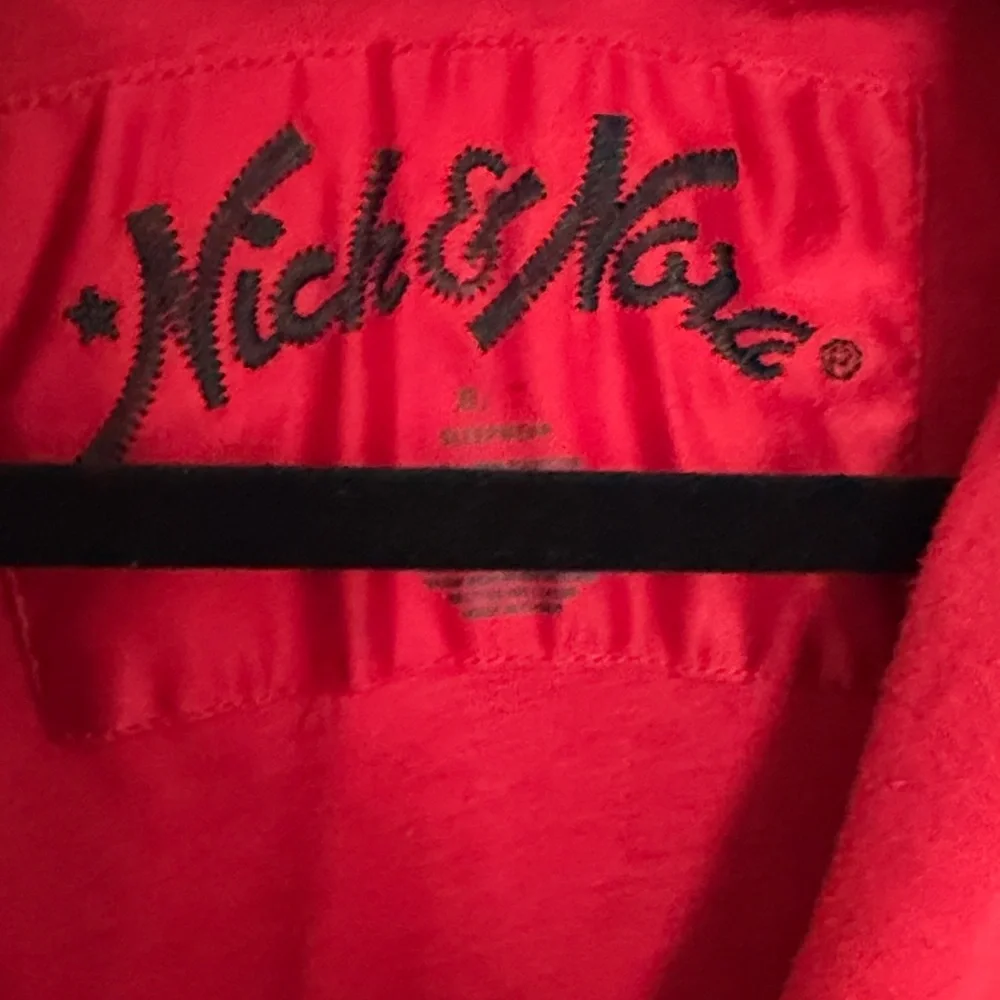 Nick & Nora Animal Print Robe with Vibrant Red Collar - Picture 2 of 4